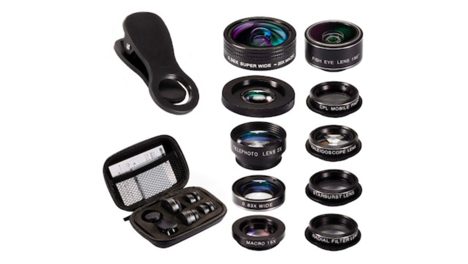 広角から魚眼まで。10個のレンズが1つのセットになったスマホレンズキット
