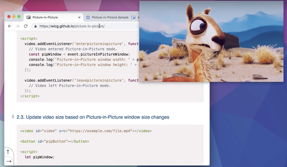Chrome 70でピクチャーインピクチャー動画を見られるようになりました
