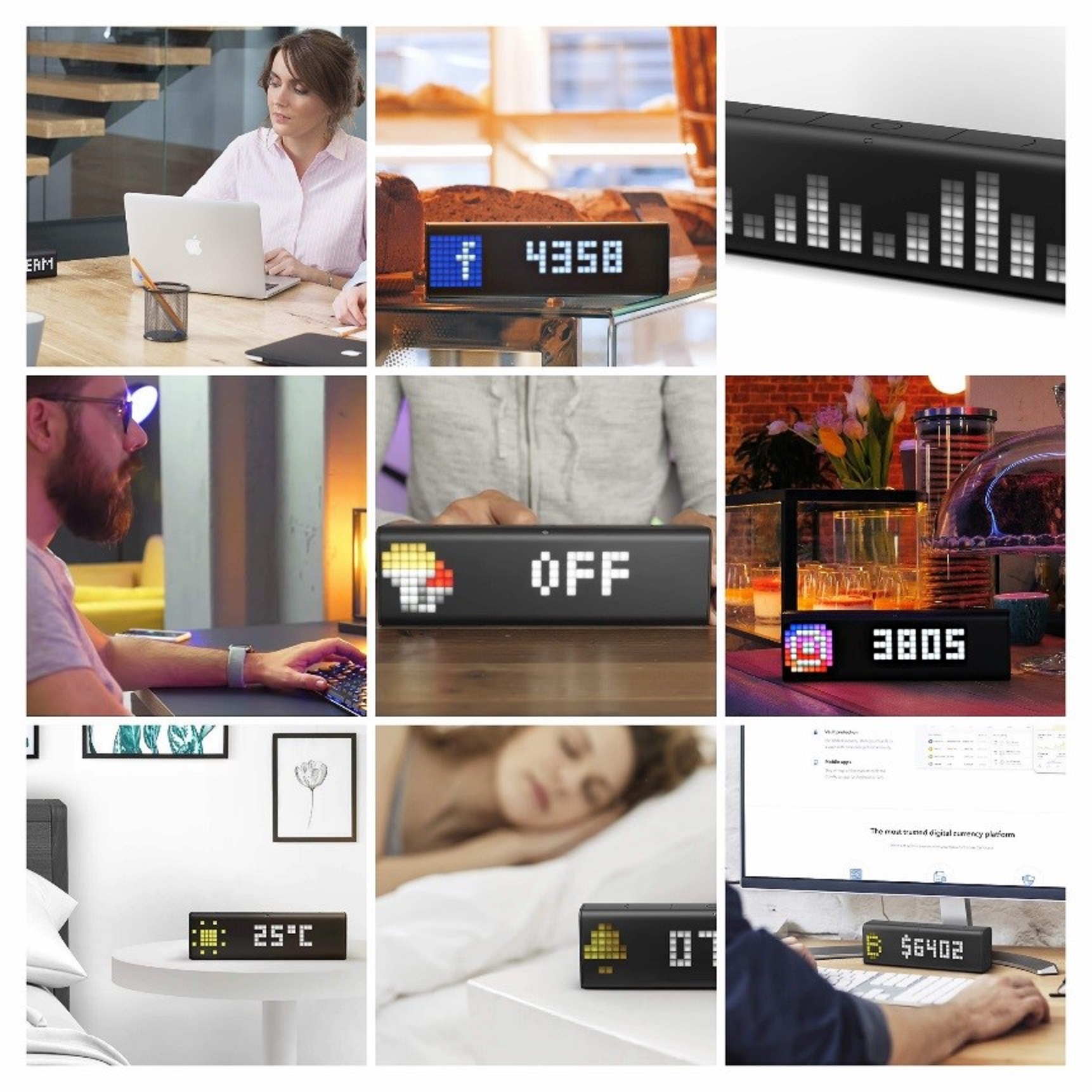 必要な情報だけをミニマムに表示。天気や気温も一目でわかるスマートクロック『LaMetric TIME』 | ライフハッカー・ジャパン