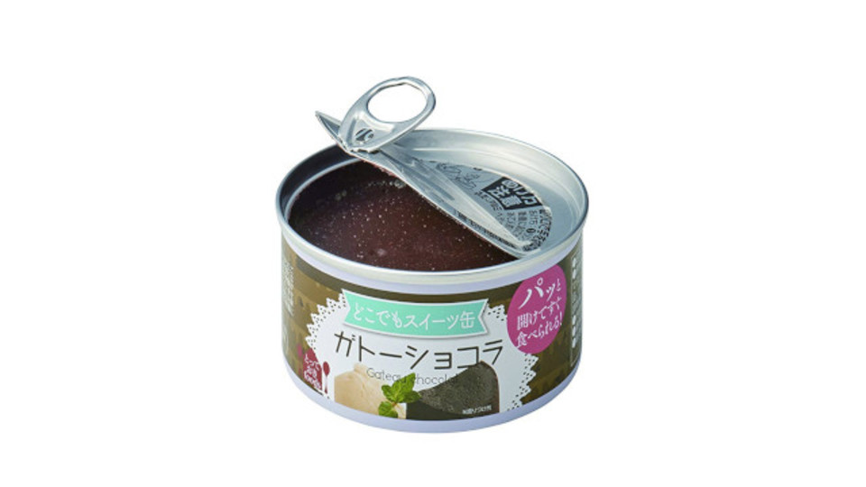 スイーツも缶詰の時代に! これなら家でもアウトドアでもサッと開けてパクっと食べられるね。
