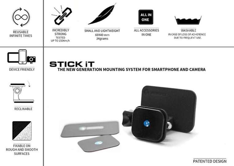 叩いても落ちない吸着力!あらゆる場所にくっつくスマホマウント「STICK iT」がキャンペーン開始
