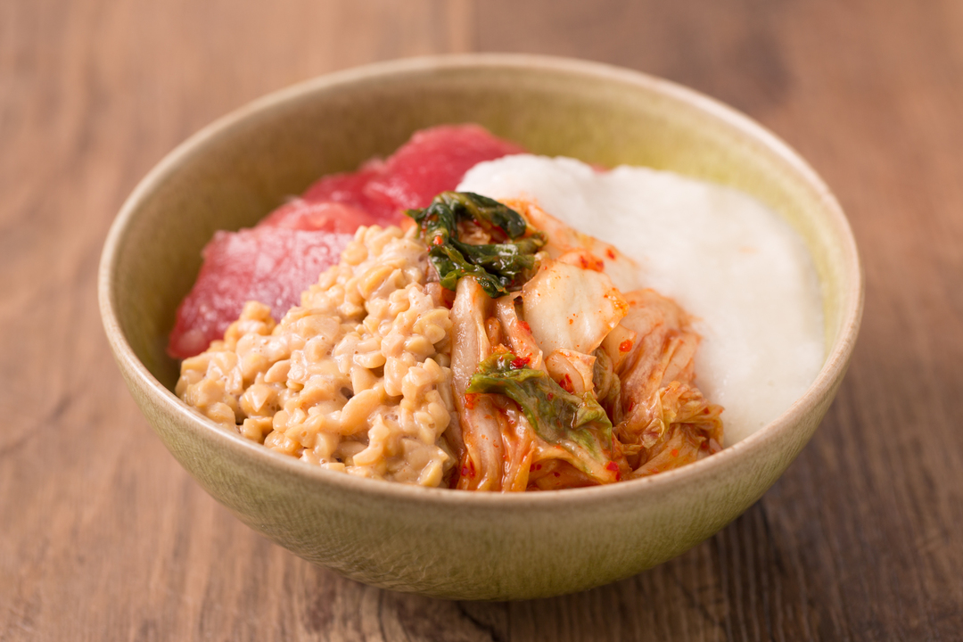 キムチ納豆入り山かけ丼