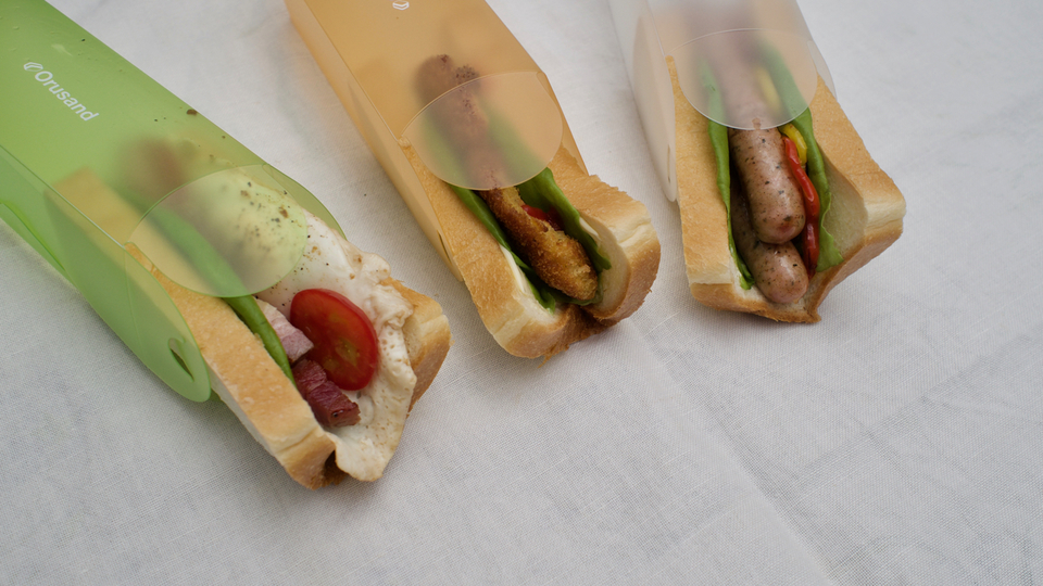 Orusand(折るサンド)はそのまま引き出して食べられる