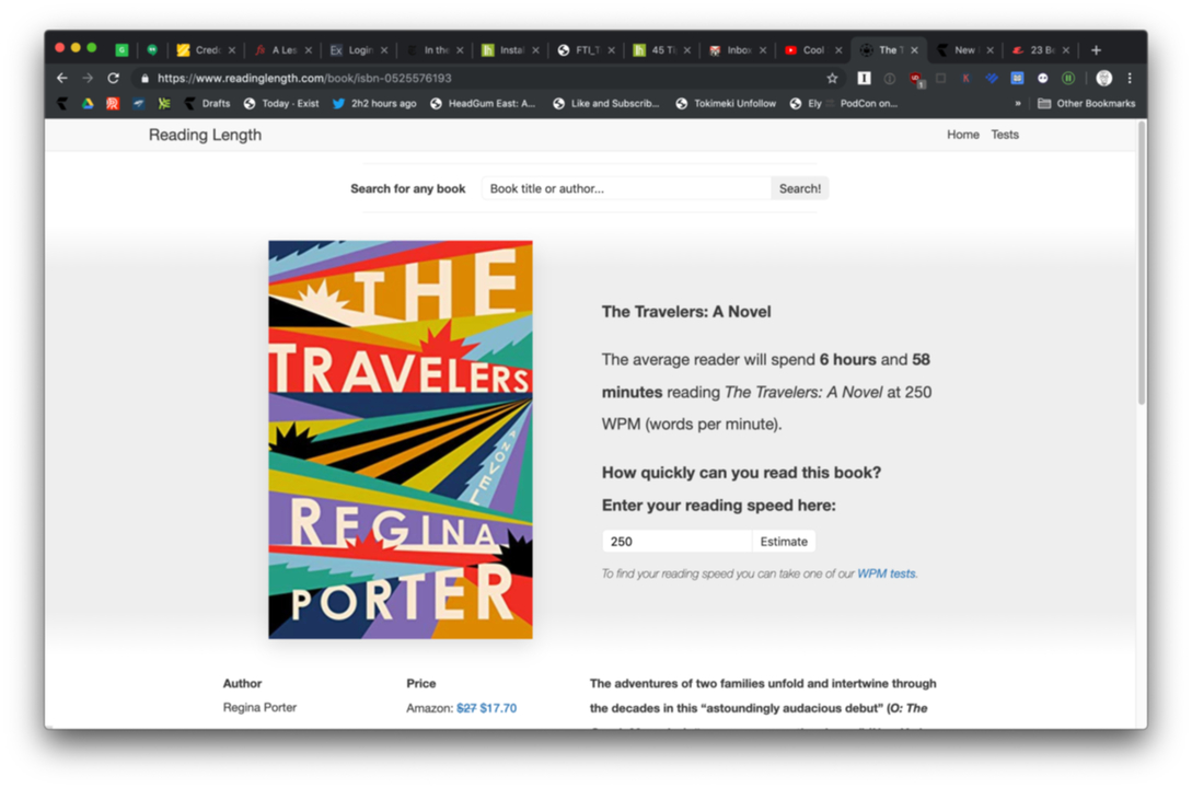 「Reading Length」のWebサイト