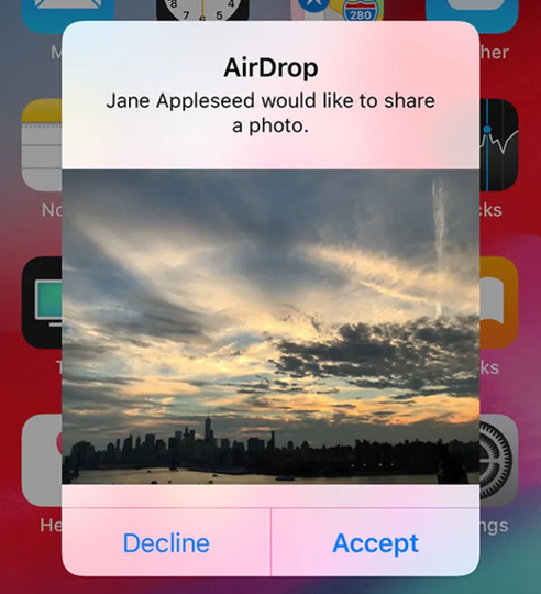 AirDropの表示