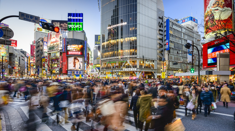 渋谷駅前の人混み