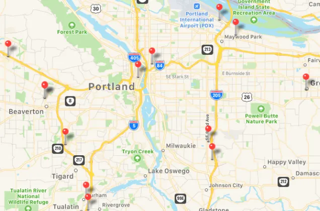 地図に表示されたApple認定修理拠点