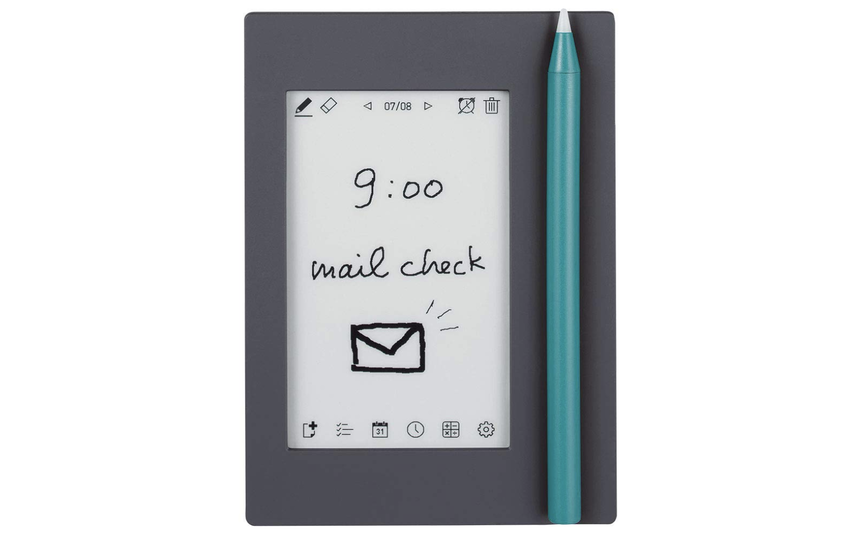 書いた予定をアラームで知らせる多機能な電子メモ。キングジムの「カクミル」