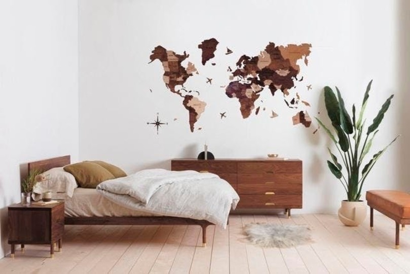 世界地図ってなぜか見飽きないよね。木製ウォールアート「3D世界地図」がもうすぐキャンペーン終了