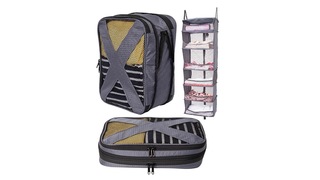 9Lの衣類を40%圧縮するポーチと、素早く欲しいものにアクセスできるスーツケース用クローゼットのセット