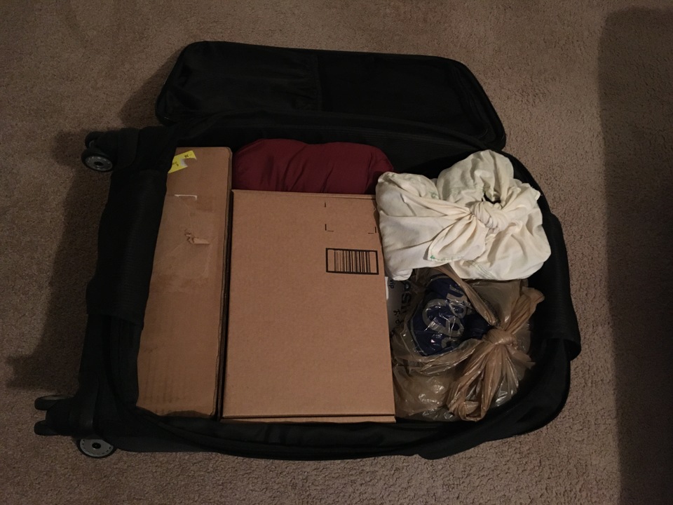 荷物をパッキングしたところ