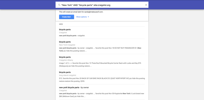 Googleアラートのオプション画面