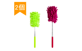 大きく伸縮！ 1本で天井から身の回りまで掃除可能なホコリ取り。しかも洗えて経済的