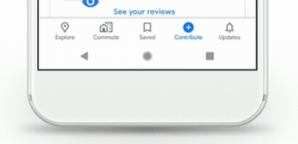 Google Mapsの画面下部のスクリーンショット