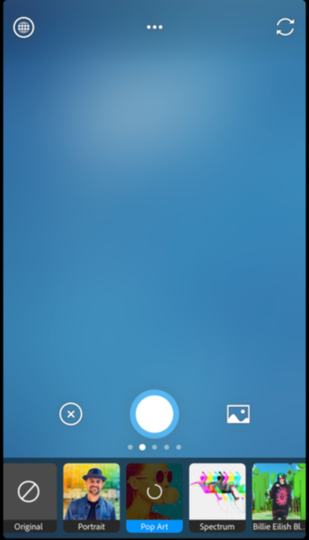 Photoshop Cameraアプリの画面