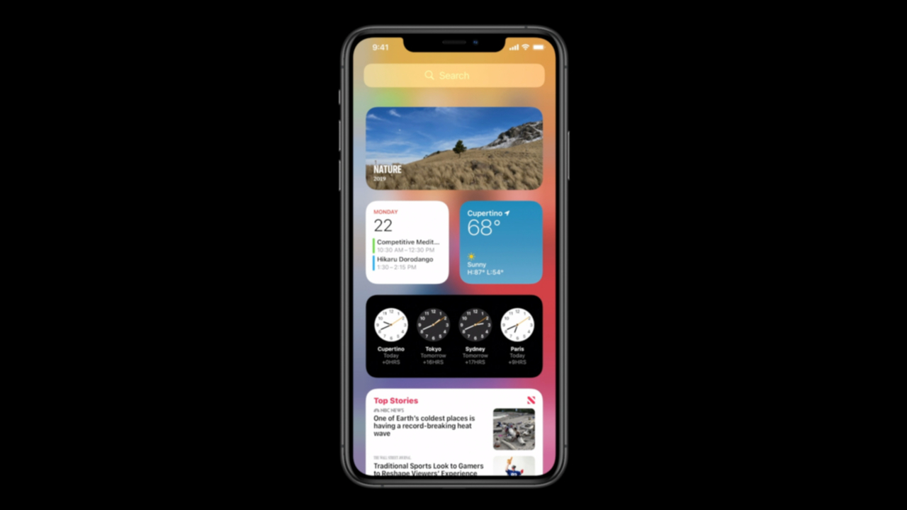 iOS 14のウィジェットの画面