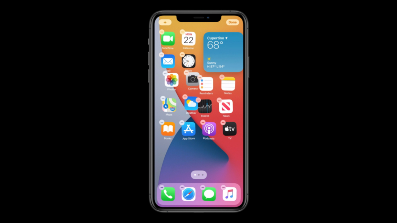 iOS 14のウィジェットの画面