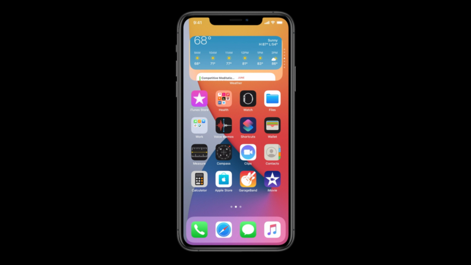 iOS 14のウィジェットの画面