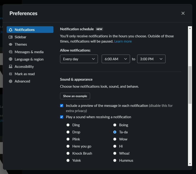 preferences
