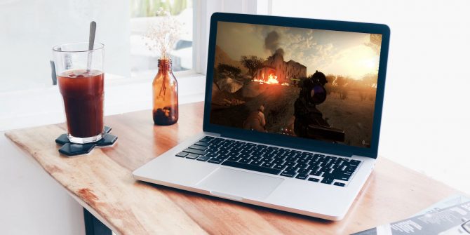 MacBookでゲームを開いている画面