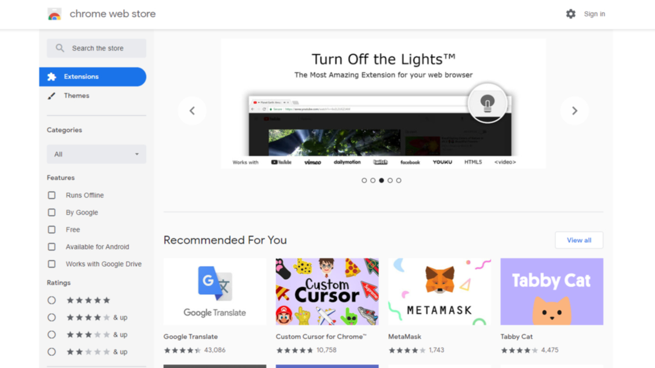Chromeウェブストア