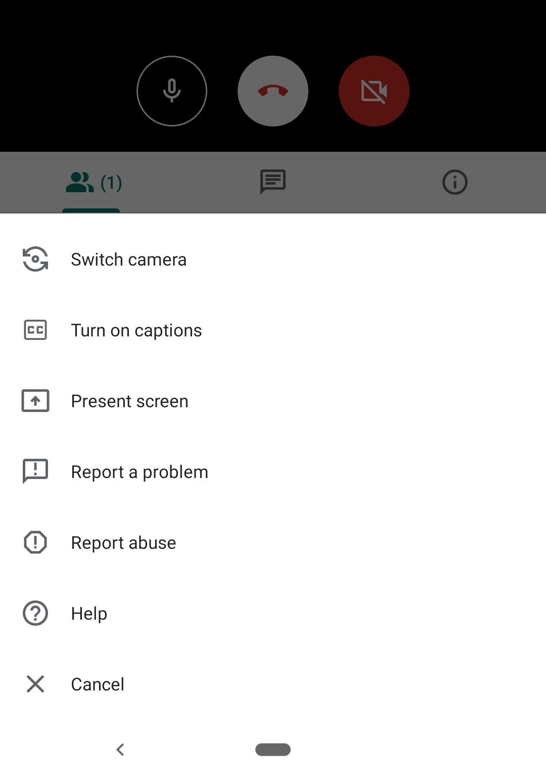 Google Meetのモバイルアプリ