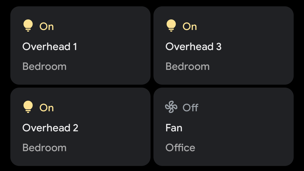 Smart home controlの画面