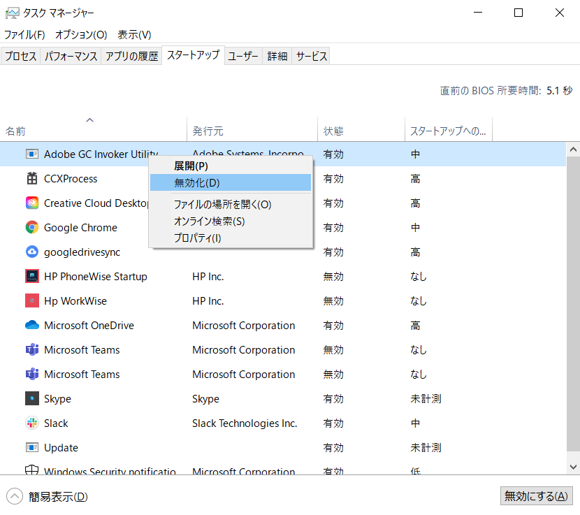 無効化の手順