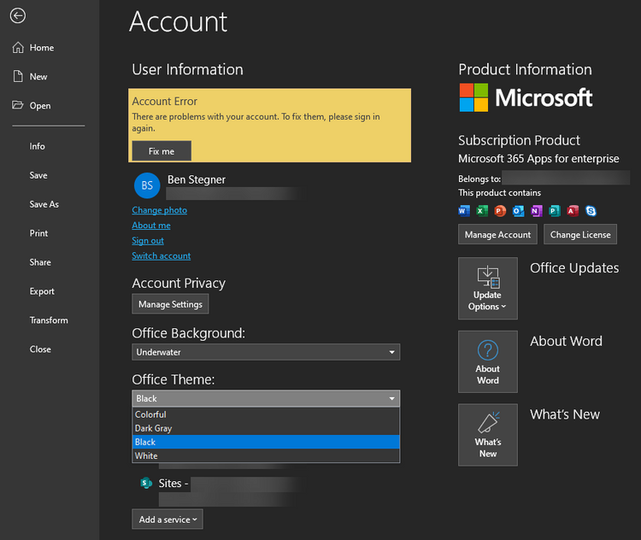 Microsoft Officeでダークモードを有効にする方法 ライフハッカー 日本版