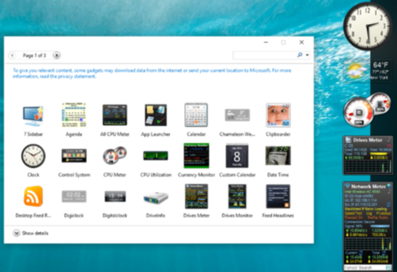Windows10のデスクトップガジェット