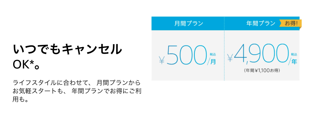 月間プラン/年間プラン