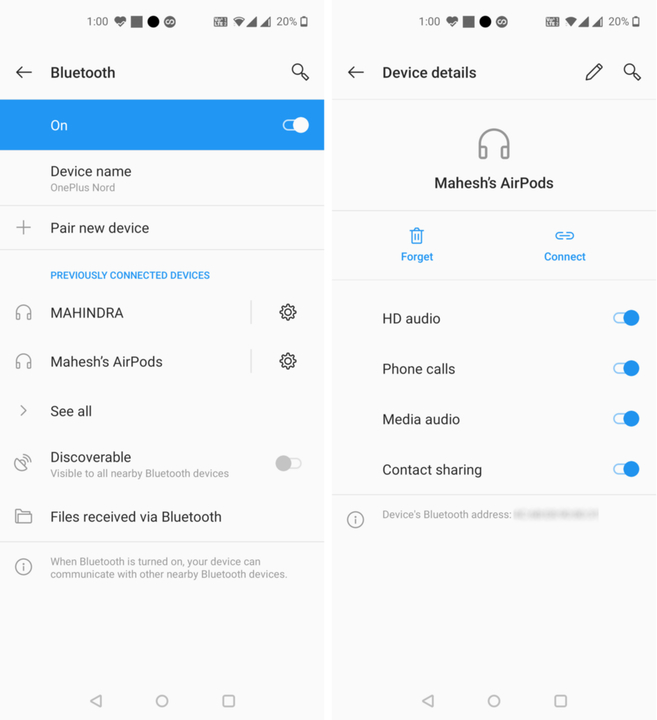 Androidの設定画面