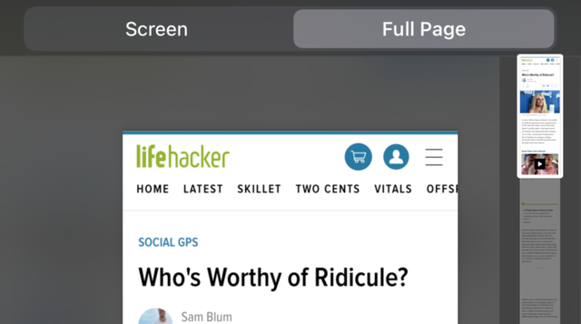 iPhoneでWebページ全体のスクリーンショットを撮る方法