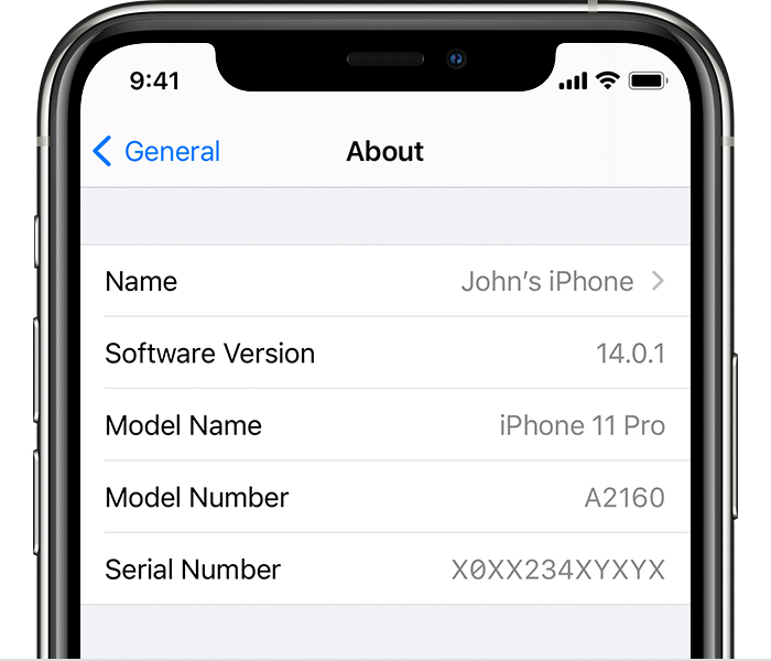 Find your serial number