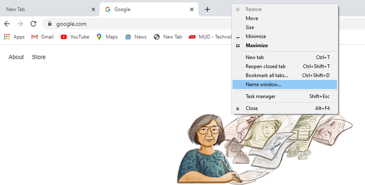 ウインドウに名前を付ける