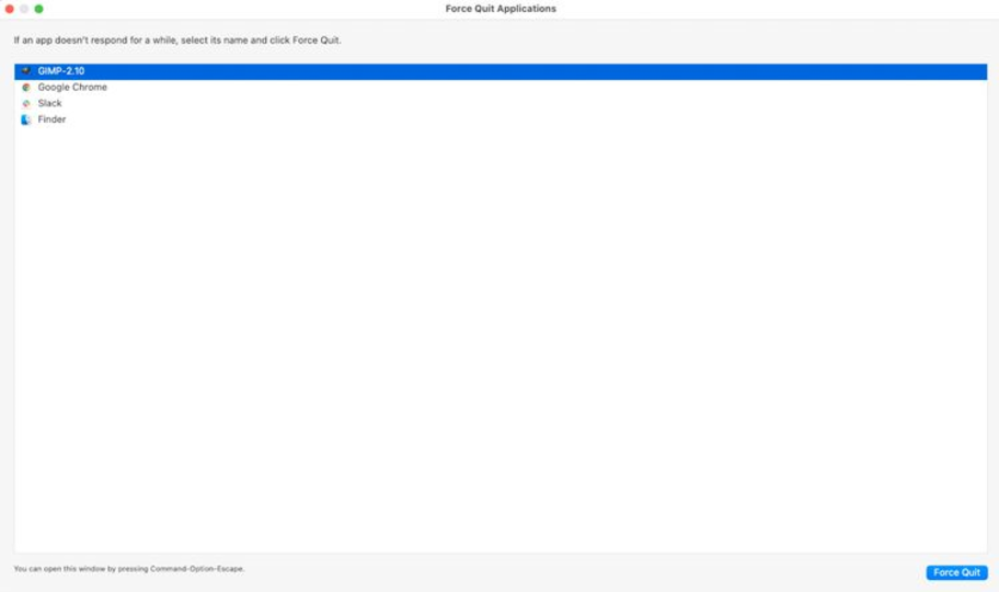 アプリケーションの強制終了(Mac)