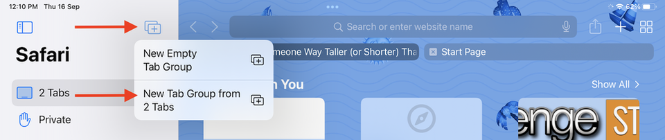 iPadとMacでの「タブグループ」の操作