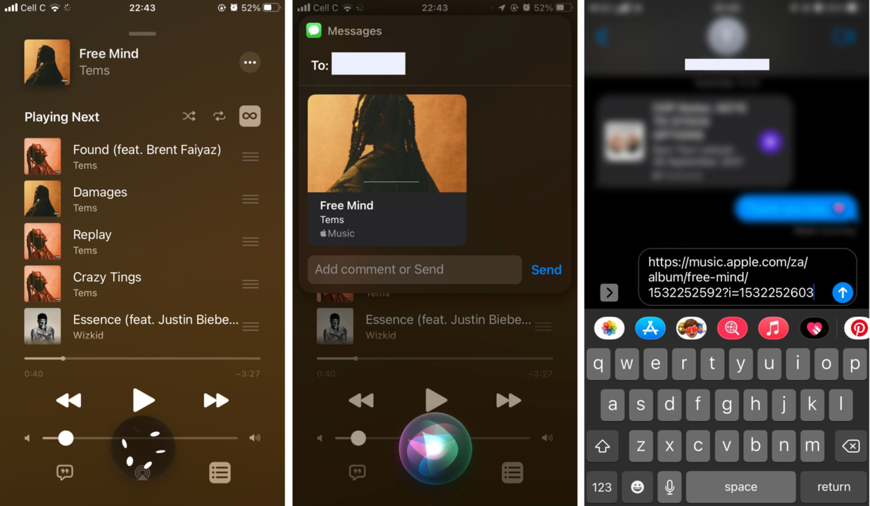 Siriで音楽を共有