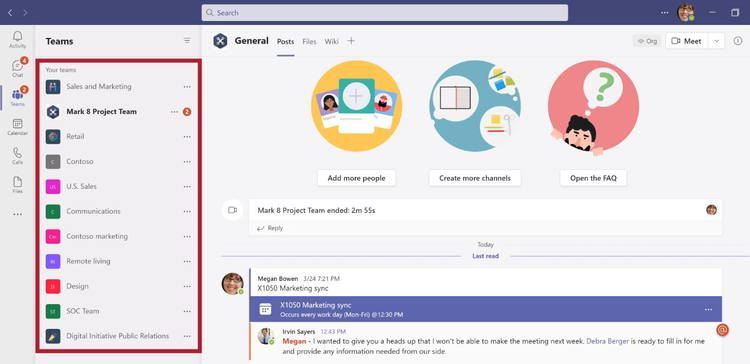 MicrosoftTeamsのUI