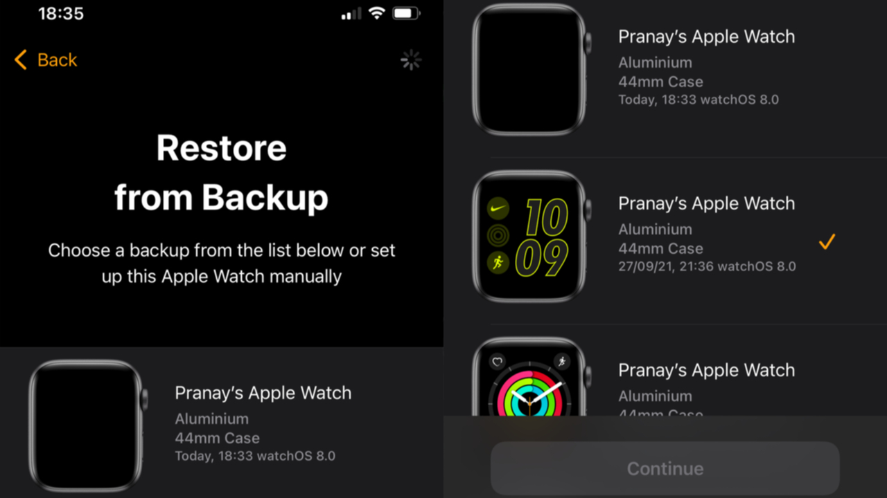 Apple Watchのバックアップから復元する方法
