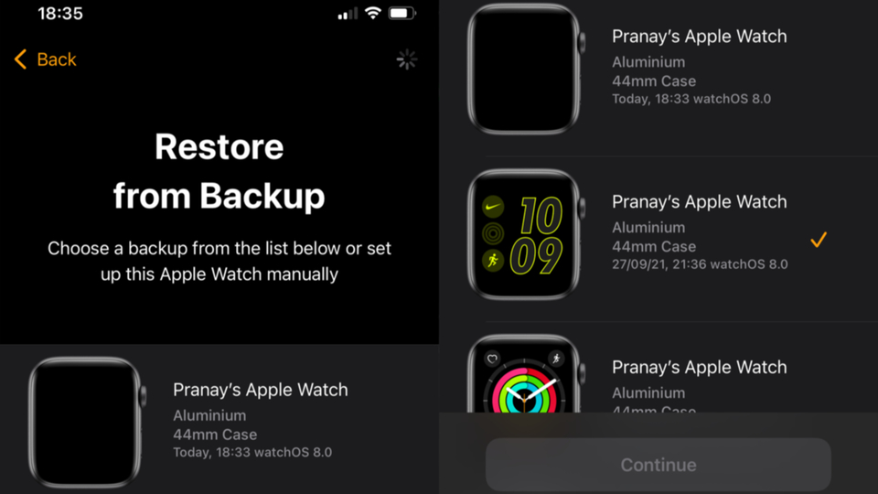 Apple Watchのバックアップから復元する方法