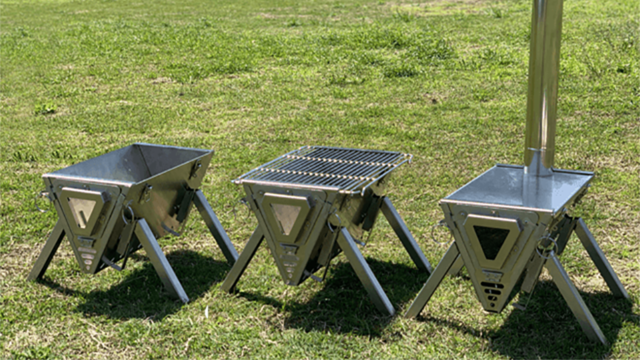 焚き火や料理もお任せあれ。1台3役でキャンプの荷物も減らせる｢3flames｣