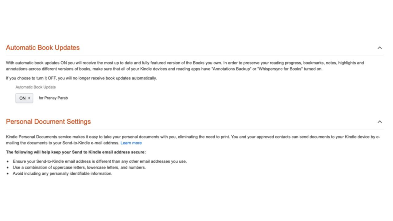 Kindleの本の設定