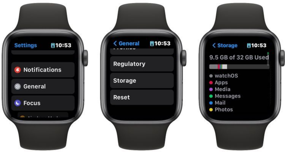 AppleWatchのアプリの使用容量確認