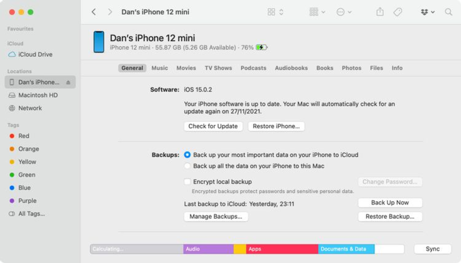 iTunesを使わずにMacでiPhoneを復元する