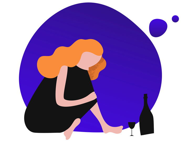 ワインを飲む女性