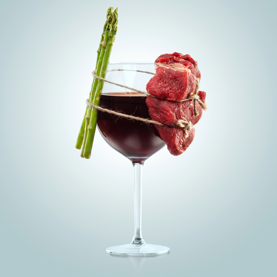 ワインと肉