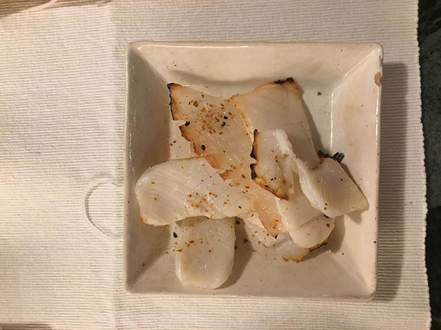 アオリイカのエンペラの醤油焼き