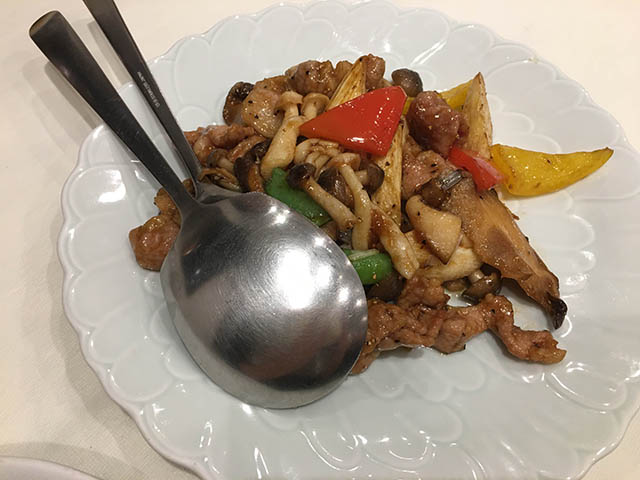 マコモダケと豚肉