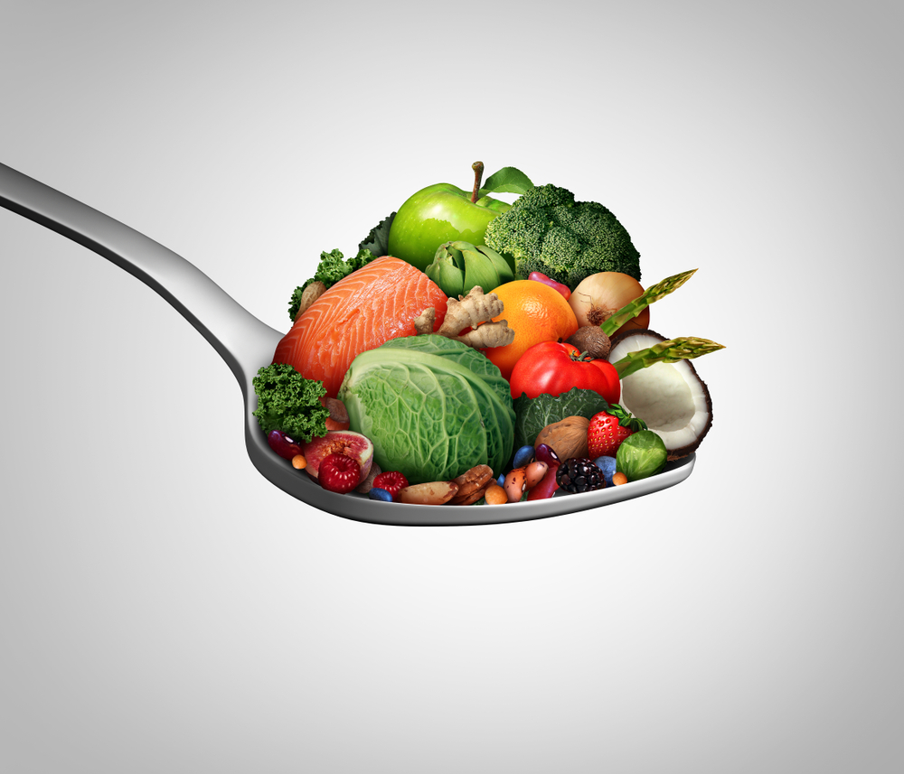 Vegetables on a spoon